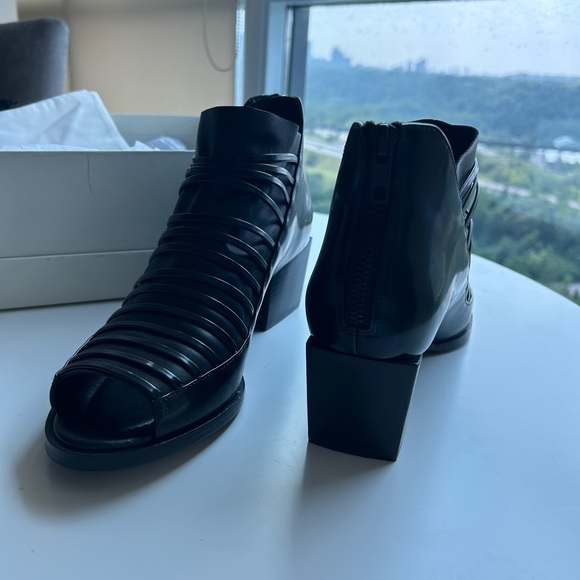 Phillip Lim Designer open-toe smooth leather booties - Picture 4 of 8